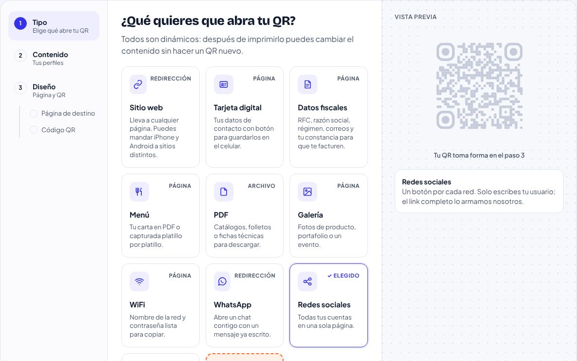 Paso 1: Elige "Redes sociales"