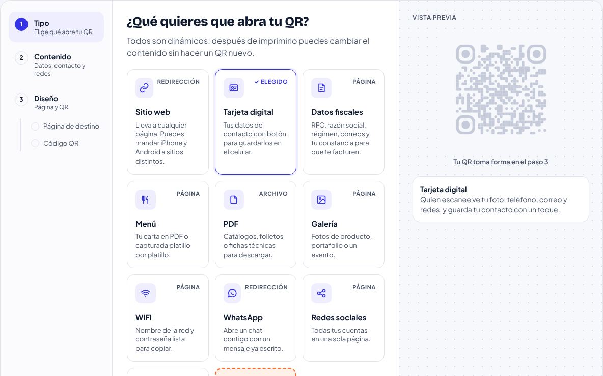 Paso 1: Elige "Tarjeta digital"